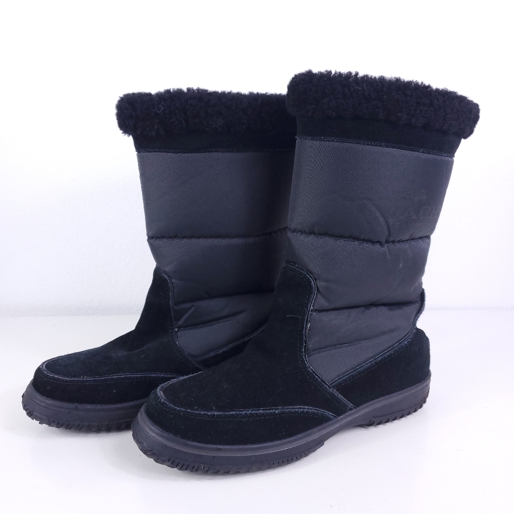 COACH New York Black Sherman Winter Boots with Fur Lining  - Picture 7 of 7